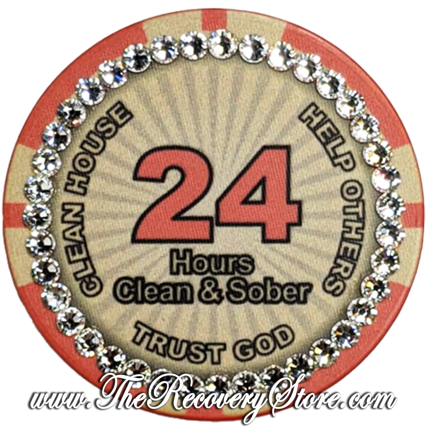 Poker Chip - 24hr Pink Newcomer Crystallized