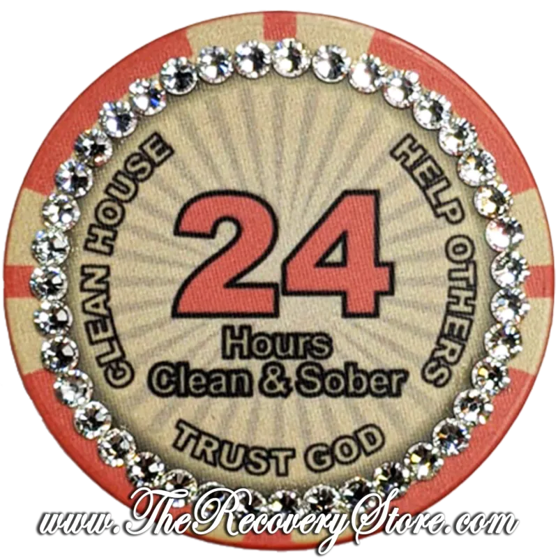 Poker Chip - 24hr Pink Newcomer Crystallized