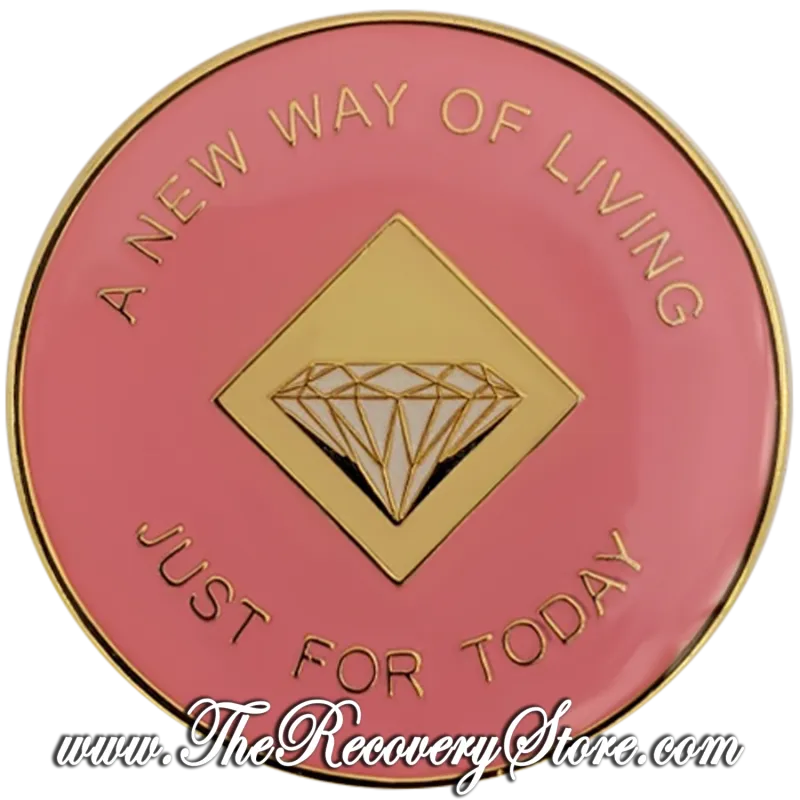 Crystallized Medallion - NA Pink &amp; Cream with Light Rose Crystals