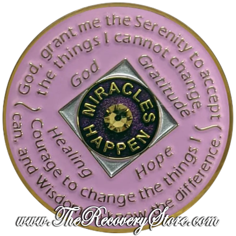 Crystallized Medallion - NA Lavender &amp; 24kt Gold with Gold Crystals