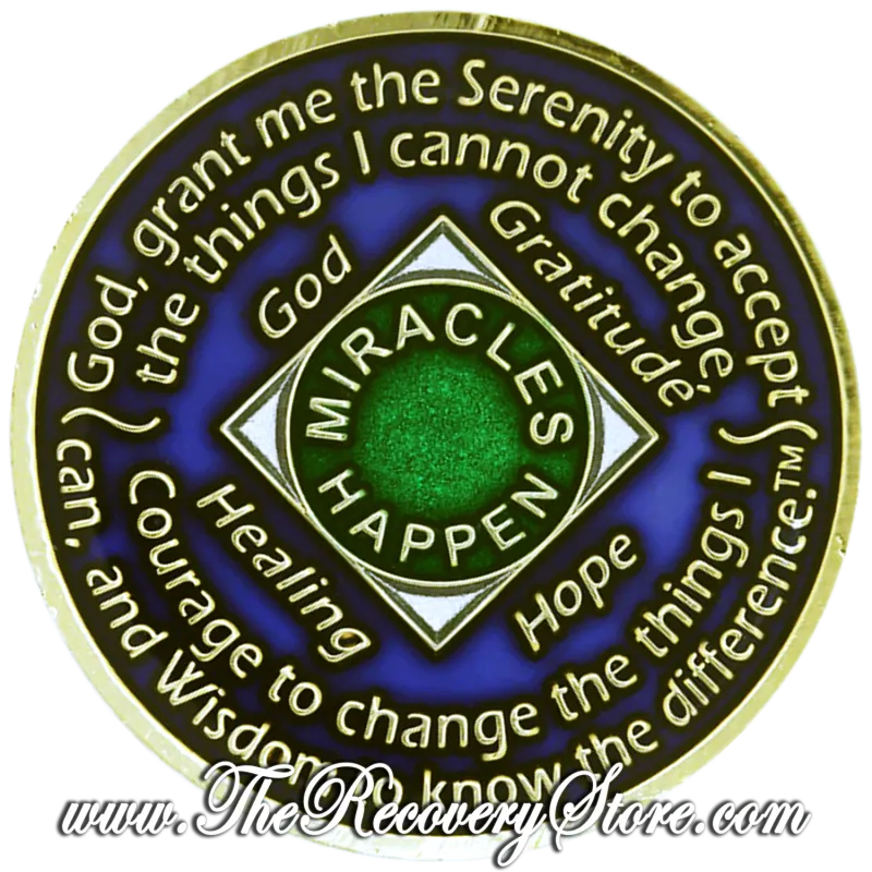 Medallion - NA Blue and Green with 24kt Gold Accents