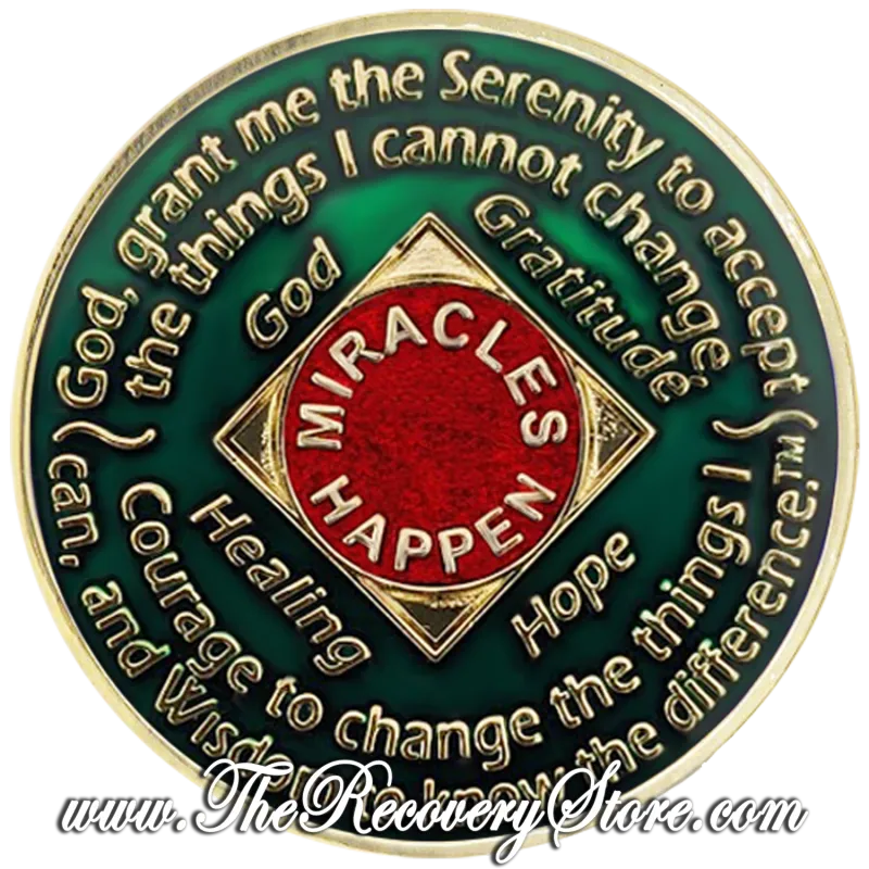 Medallion - NA Green &amp; Red with 24KT Gold Accents