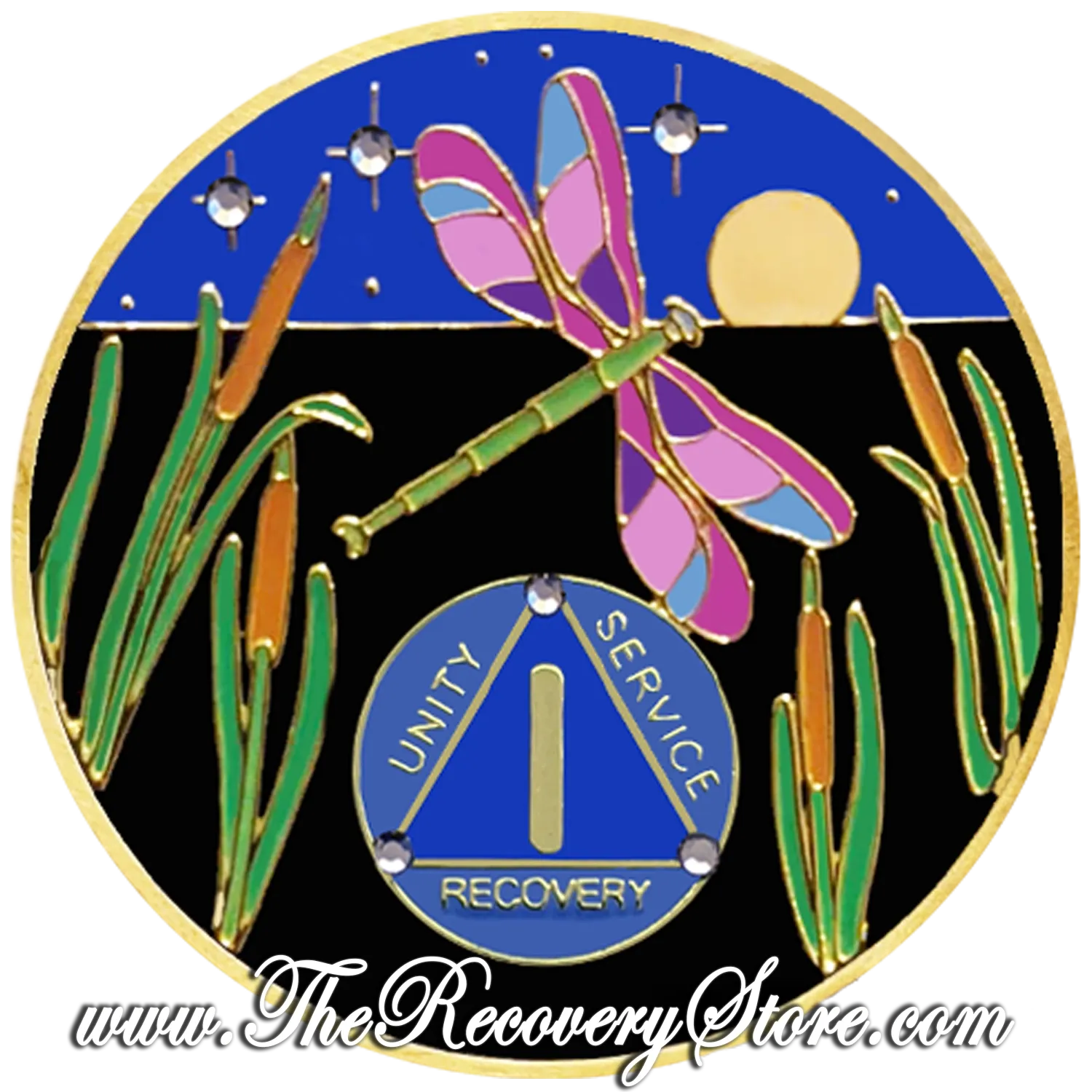 Designer Medallion - AA Triangle Dragonfly Yearly