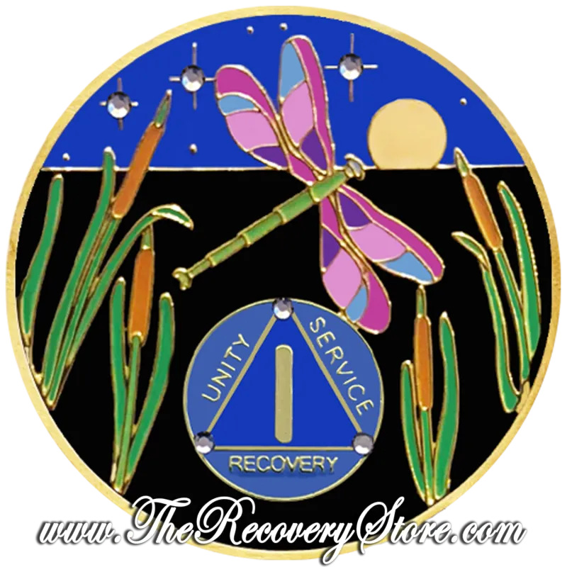 Designer Medallion - AA Triangle Dragonfly Yearly