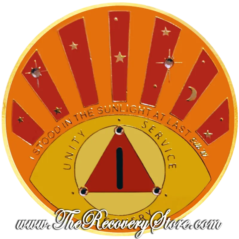 Designer Medallion - AA Triangle Sunlight Yearly with Lt. Colorado Crystals