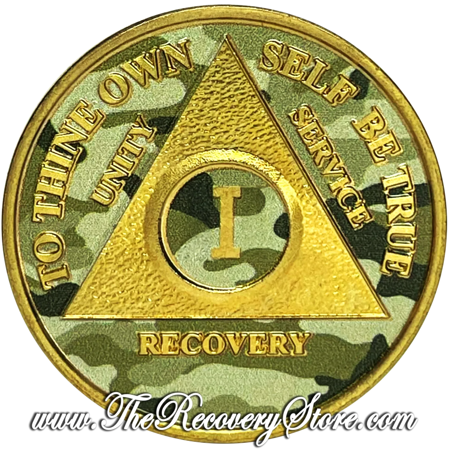 Medallion - AA Triangle Camo Painted on 24k Gold Plate