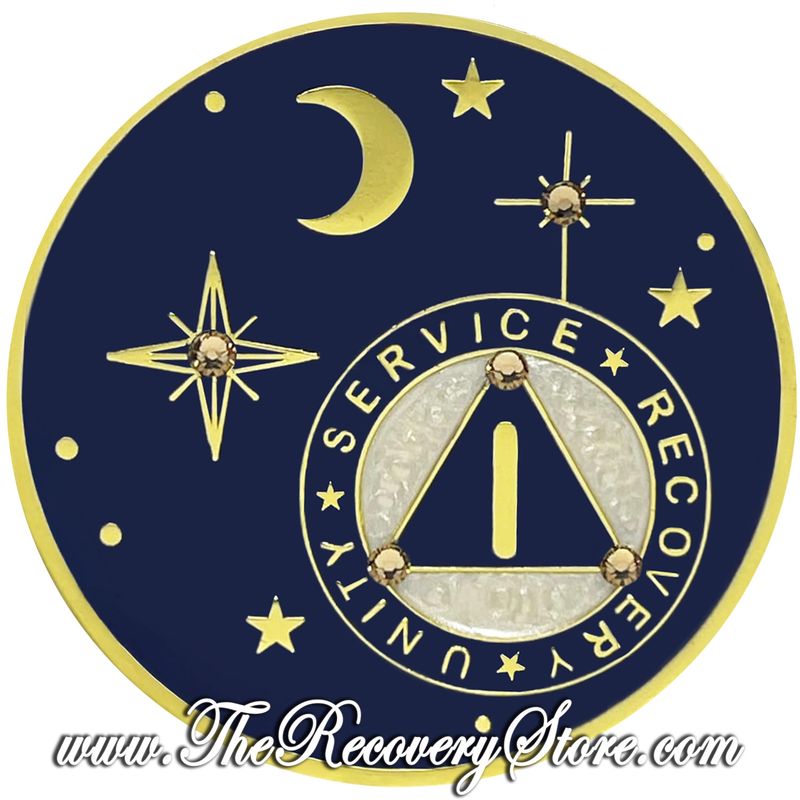 Designer Medallion - AA Yearly Rocketed with Crystals