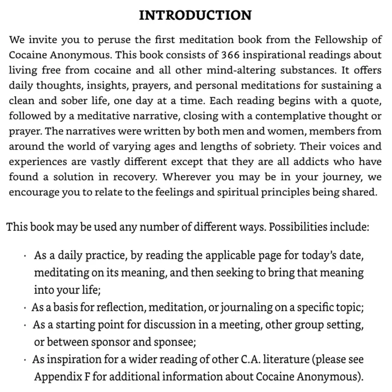A Quiet Peace: Cocaine Anonymous Daily Meditations