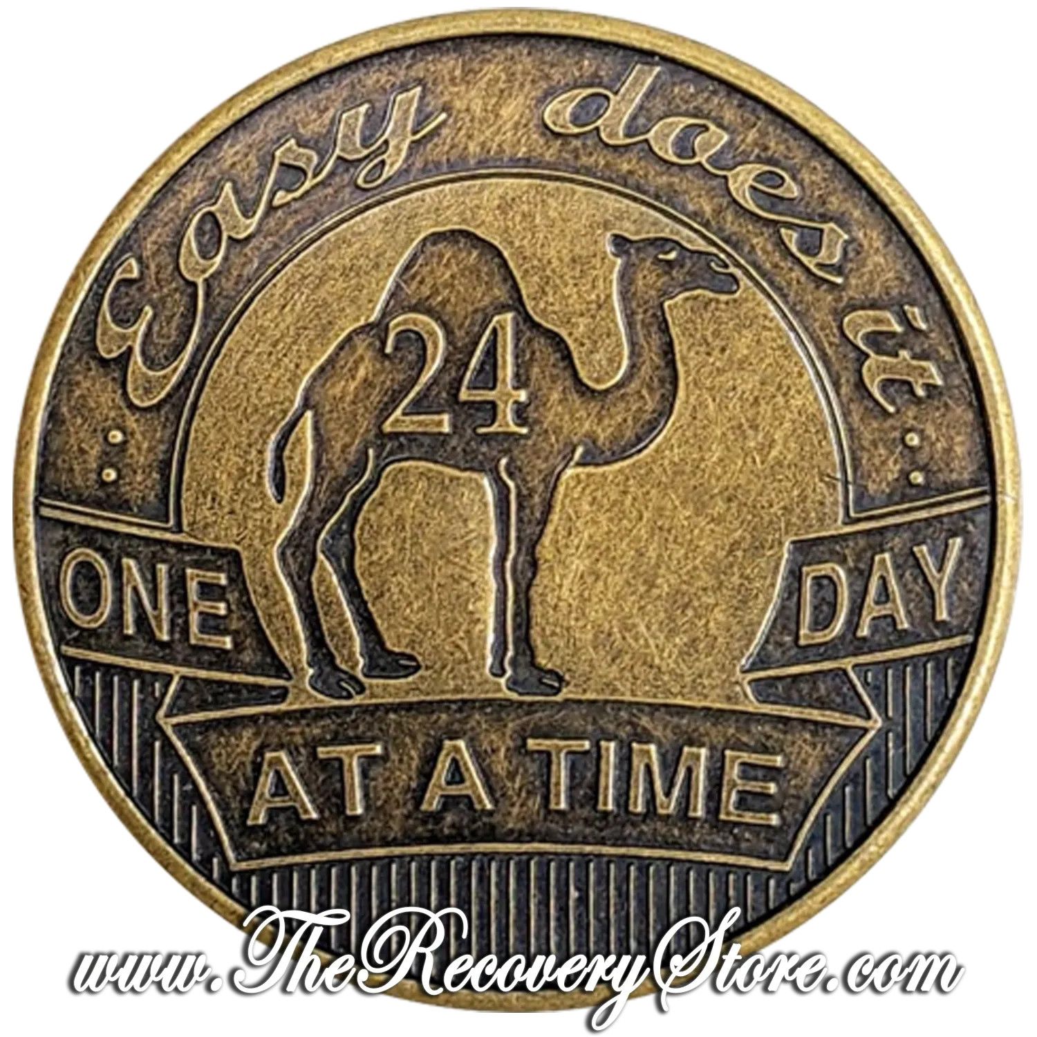 Bronze Affirmation Medallion - Camel 24 - One Day At A Time