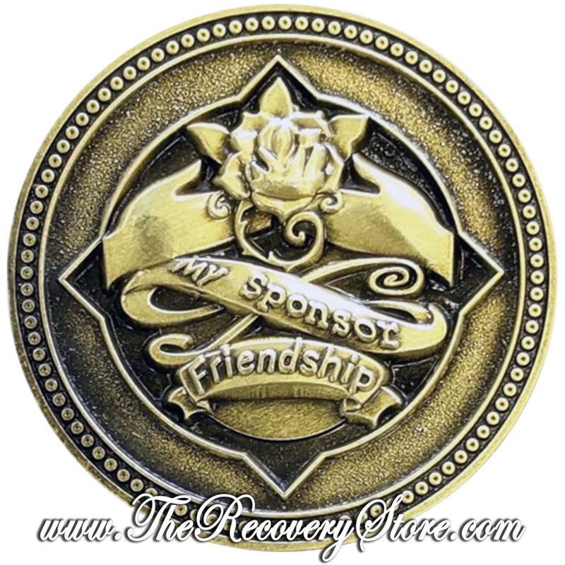 Bronze Affirmation Medallion - My Sponsor Friendship - With Gratitude