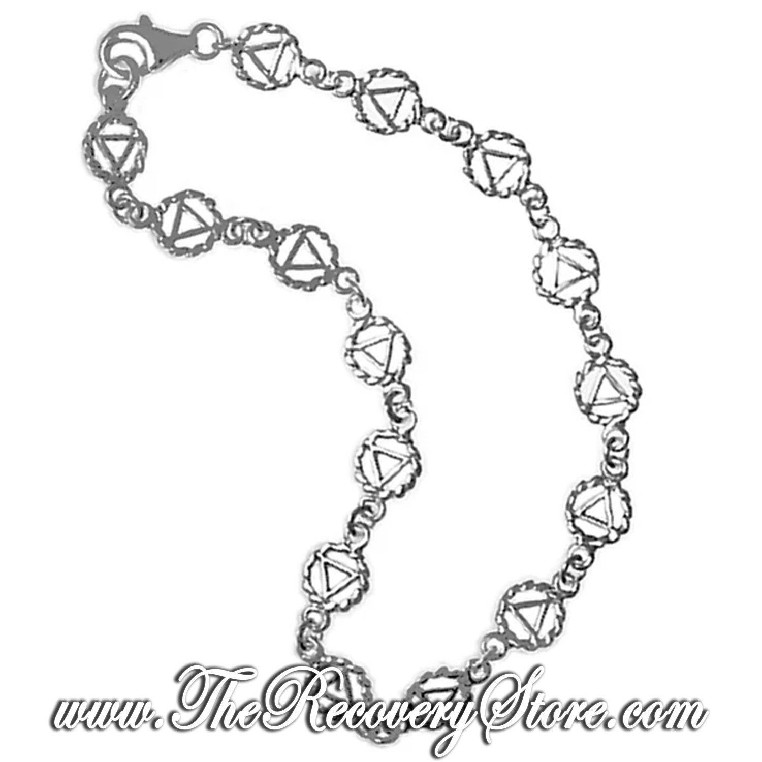AA Sterling Silver Continuous Twist Wire Symbol Bracelet - 8&quot;