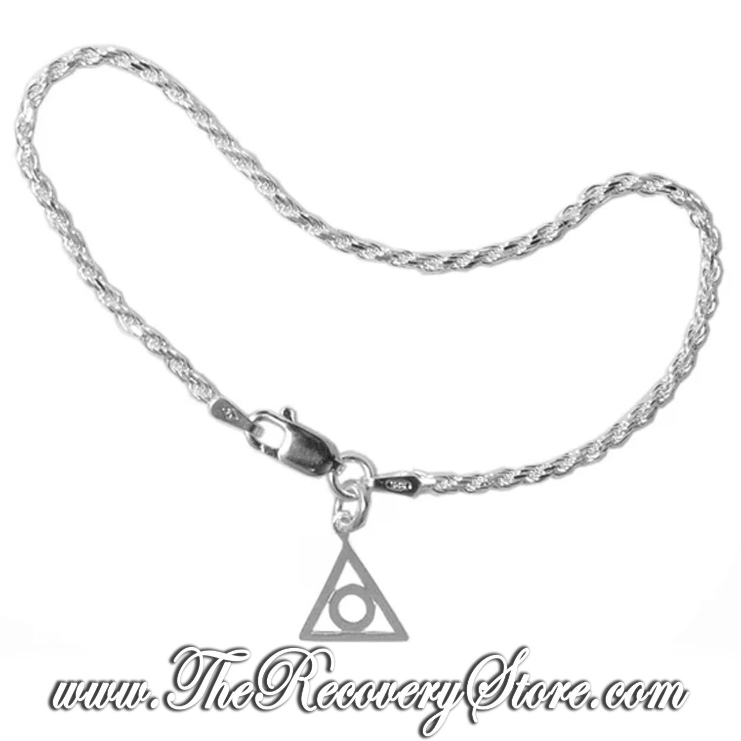 Al-Anon Sterling Silver Small Rope Style Bracelet with Charm - 8&quot;