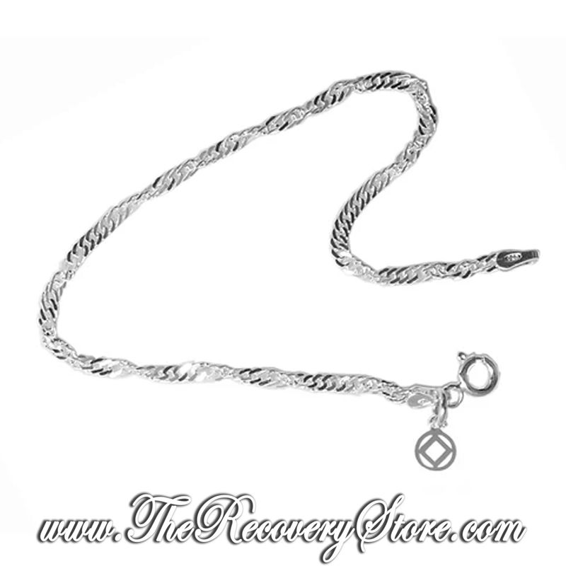 Small Singapore Sterling Silver 7&quot; Bracelet with NA Charm