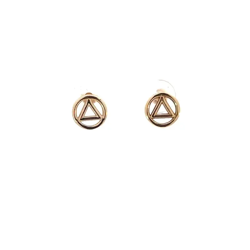 14k Gold AA Symbol Small Earrings