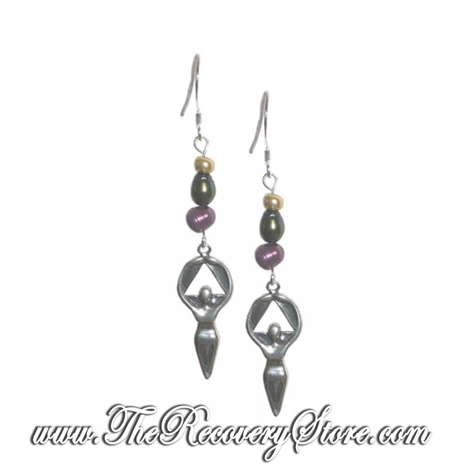 Sterling Silver Women in AA Beaded Earrings