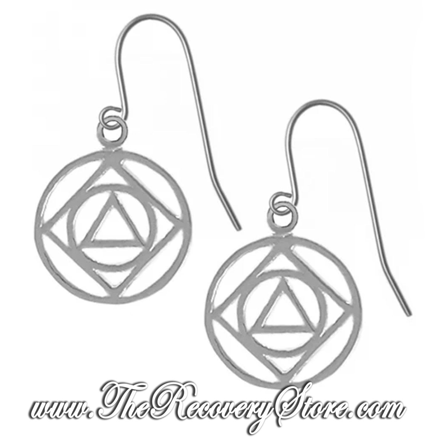 Sterling Silver Small AA NA Dual Symbol Earrings