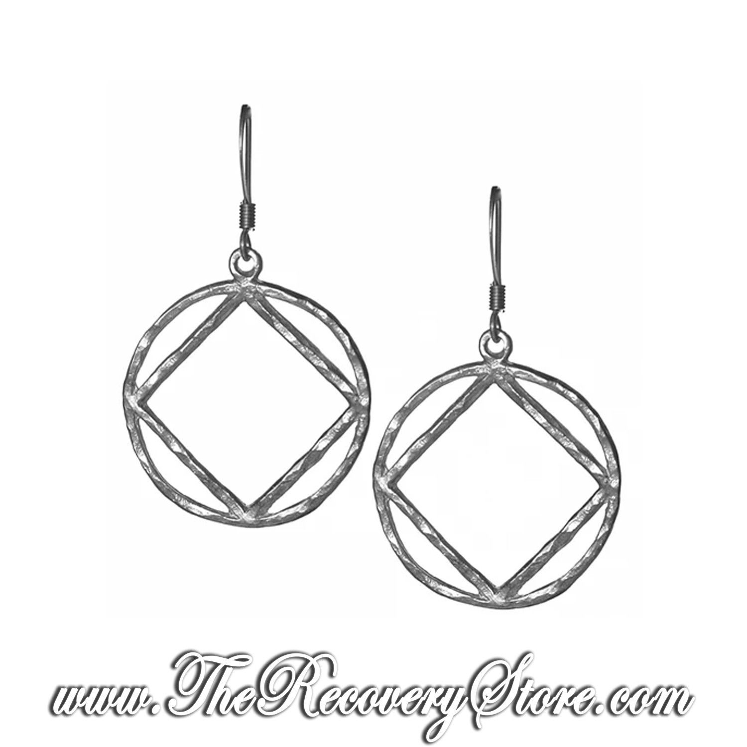 Narcotics Anonymous NA Symbol Hammered Style Earrings