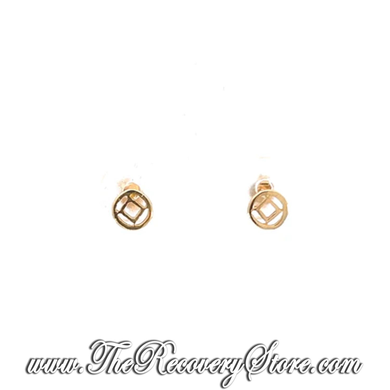 NA 14k Gold Symbol Small Stud Earrings