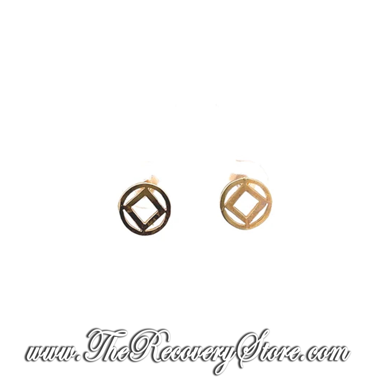 NA 14k Gold Small Symbol Stud Earrings