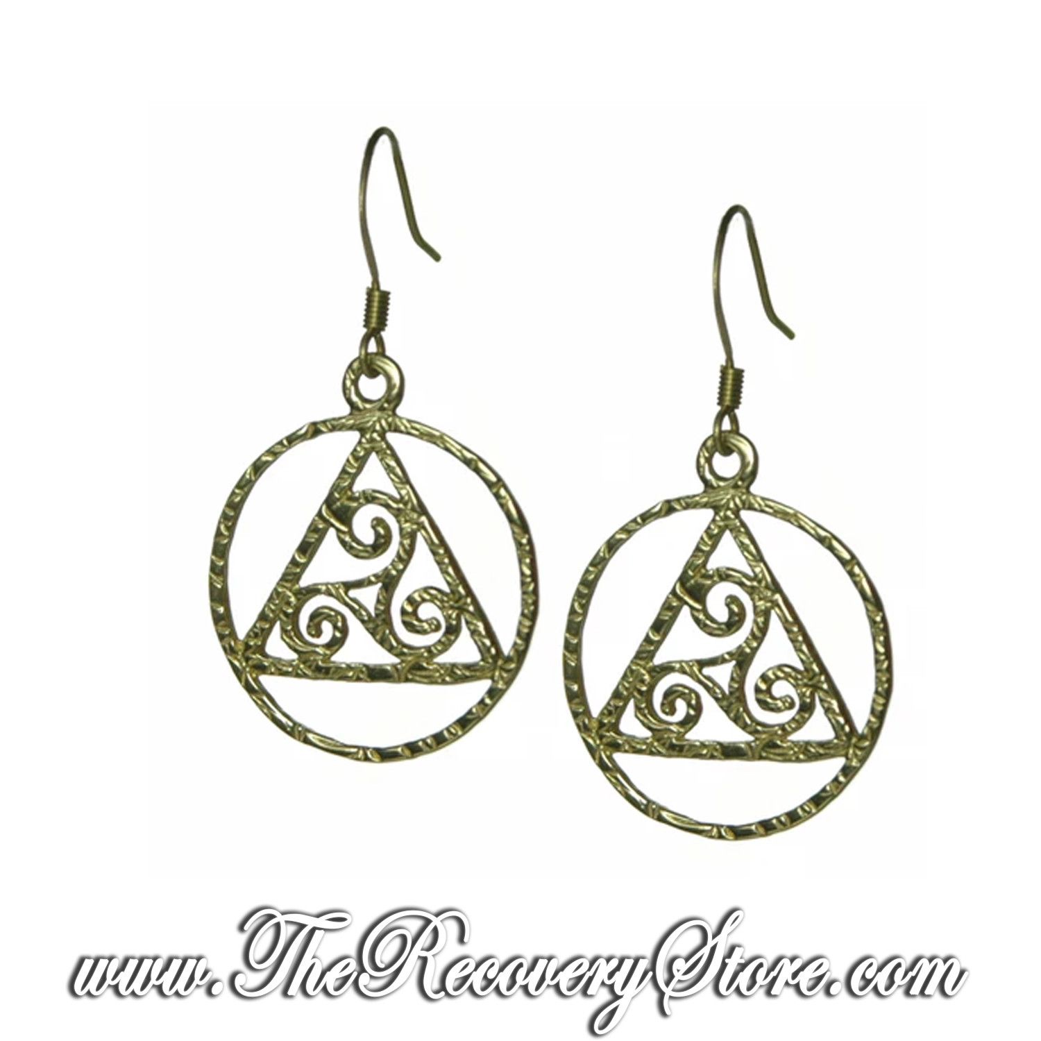 Hand Finished Brass AA Celtic Earrings
