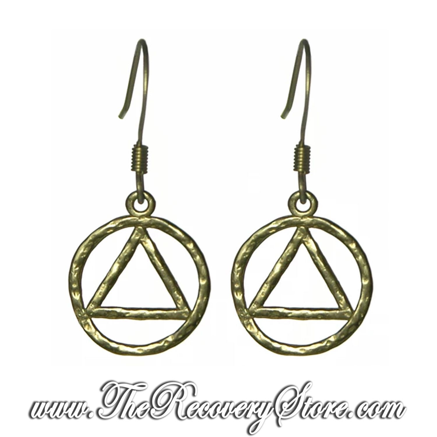 Antique Brass  AA Hammered Earrings