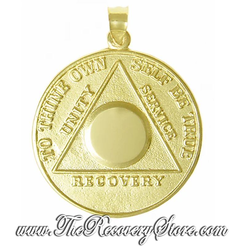 AA 14k Gold  Large Recovery Medallion Pendant