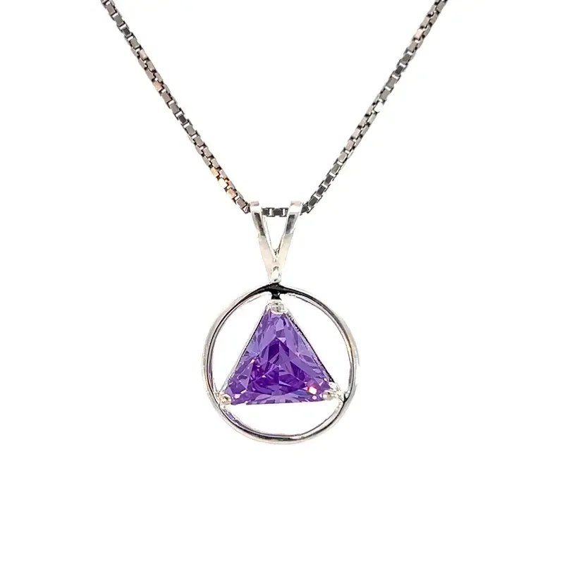 AA 14k Gold  Monthly Birthstone Symbol Medium Wire Style Triangle Pendant