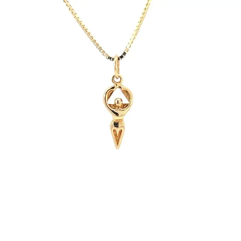 14k Gold AA Women in Recovery Medium Pendant