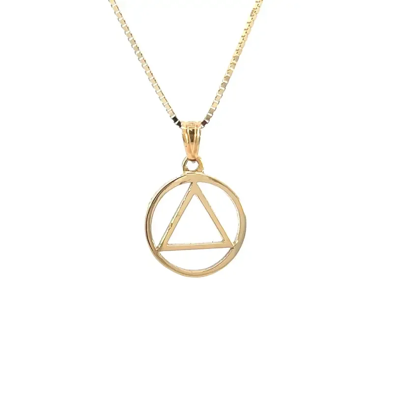 14k Gold AA Thick Style Symbol Medium Pendant