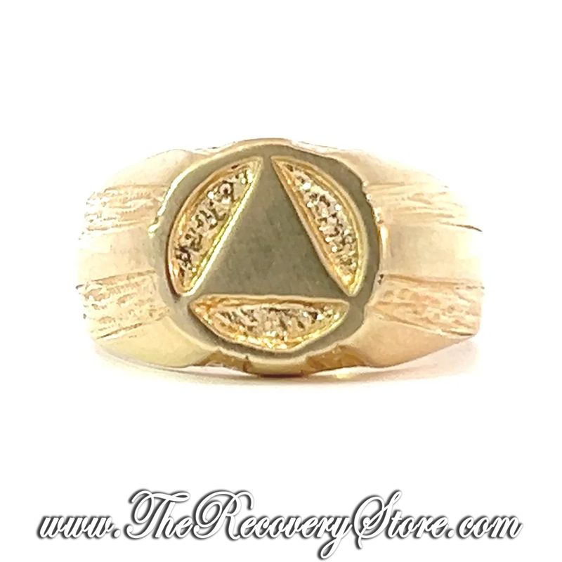 *14k Gold Men&#39;s AA Symbol Signet Style Ring