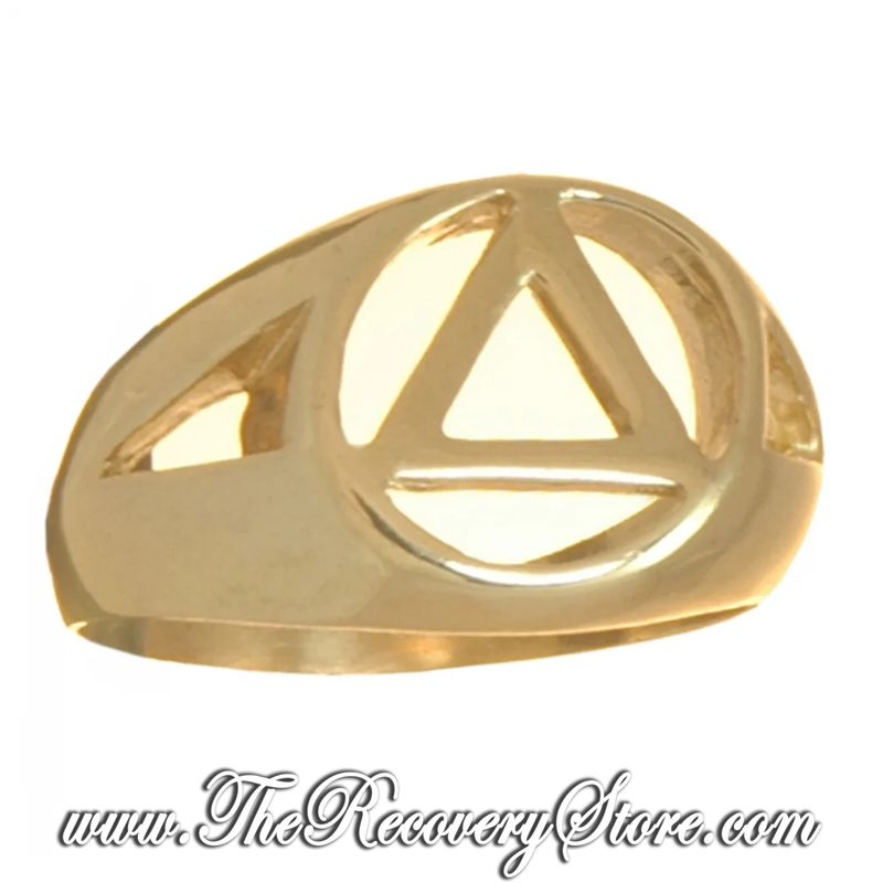 14k Gold AA Symbol Wide Style Men&#39;s Band