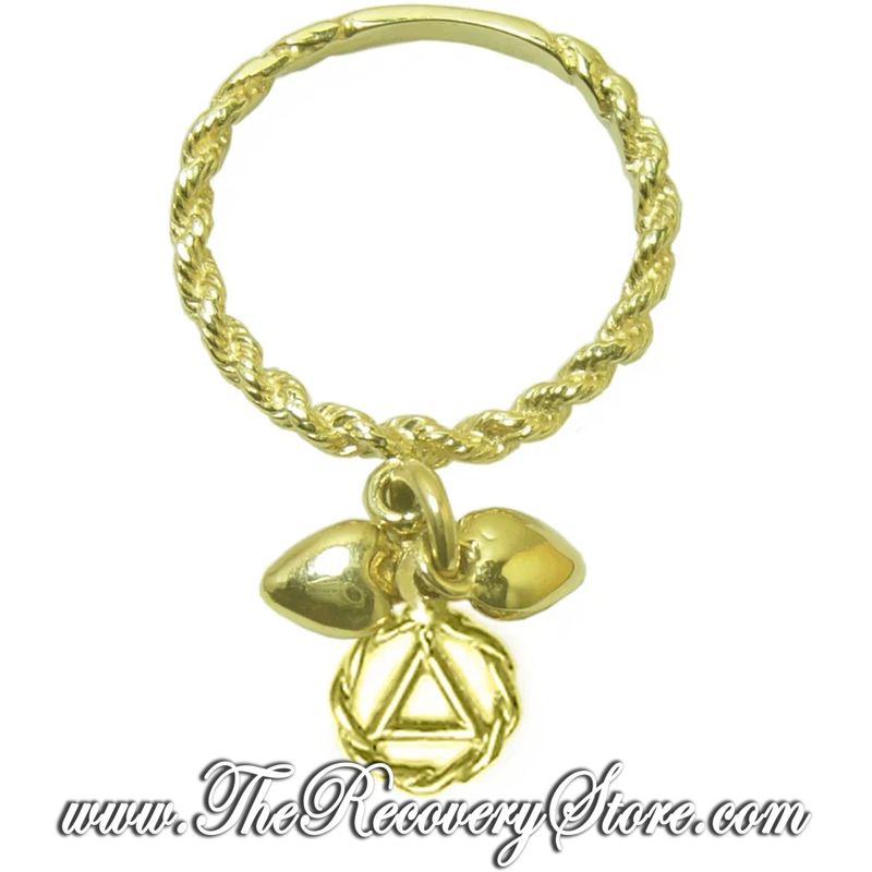 AA Gold Twist Wire Dangle Ring