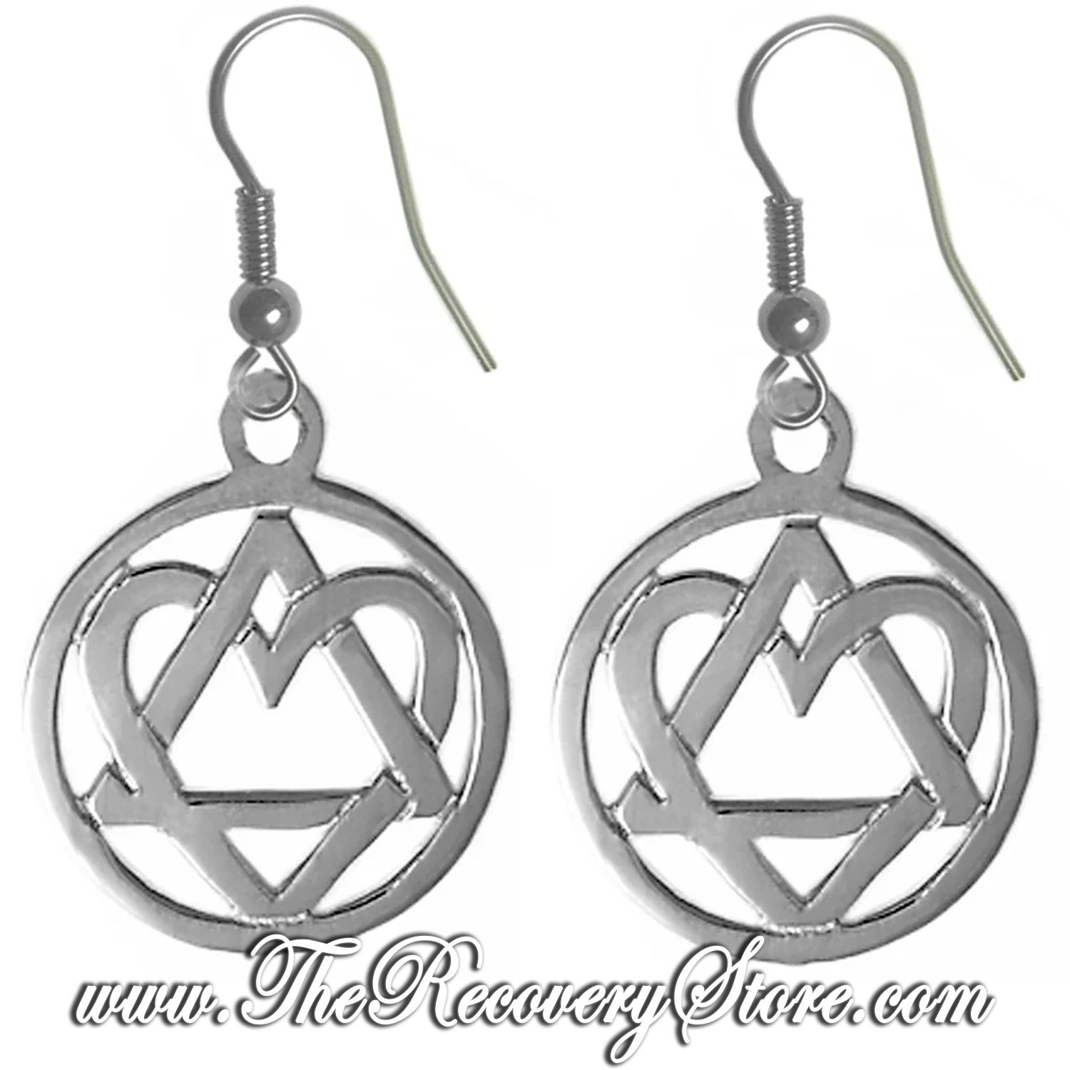 Sterling Silver AA Love &amp; Service Heart Earrings