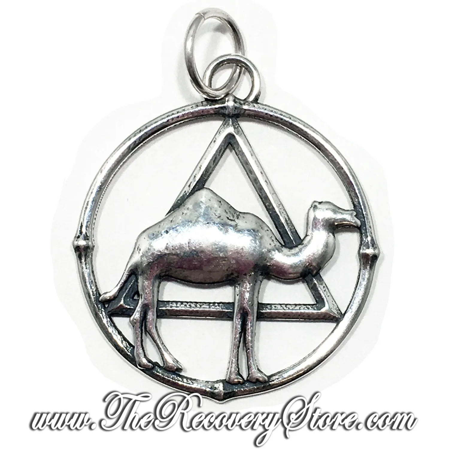 Circle Triangle Camel Silver Pendant