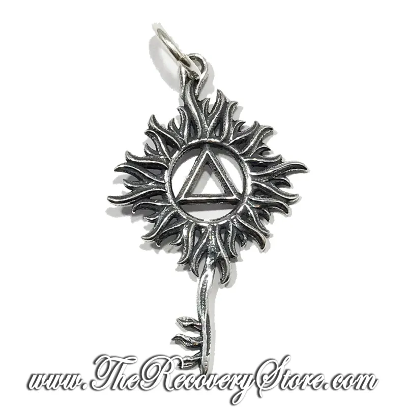 AA Sun Key Sterling Silver Charm Pendant