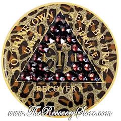 Crystallized Medallion - AA Leopard Glitter Triangle with Burgundy Crystals