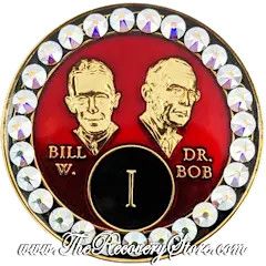 Crystallized Medallion - Bill &amp; Bob Red with AB Crystals