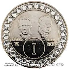 Crystallized Medallion - Bill &amp; Bob Nickel with Diamond Crystals