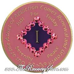 Crystallized Medallion - NA Pink 24KT Gold with Pink Crystals