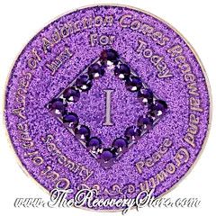 Crystallized Medallion - NA Purple Glitter with Purple Crystals