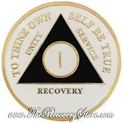 Medallion - AA &quot;GLOW in Dark&quot; White with Black Triangle