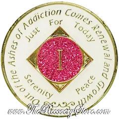 Medallion - NA Glow-In-The-Dark with Pink Glitter and 24kt Gold Accents