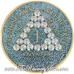 Crystallized Medallion - AA Aqua Glitter Triangle with AB Crystals