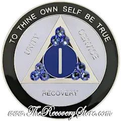 Crystallized Medallion - AA Black &amp; White Responsibility Coin with Sapphire Crystals