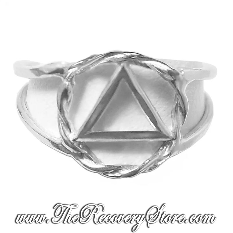 AA Sterling Silver Symbol Twist Wire Circle Style Ring