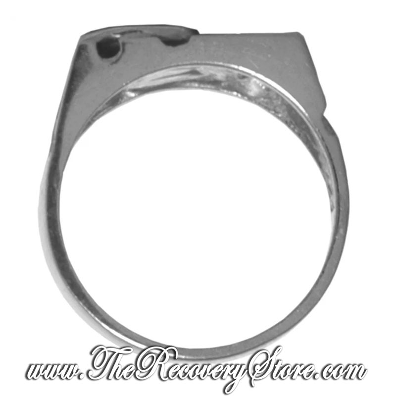 AA Sterling Silver Rectangular Ravine Symbol Ring