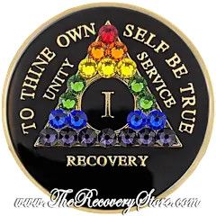 Crystallized Medallion - AA Black Triangle with Rainbow Crystals