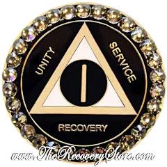 Crystallized Medallion - AA Black Pearl Triangle with Greige Crystals