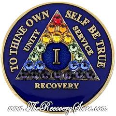 Crystallized Medallion - AA Blue Triangle - Rainbow Crystals