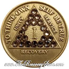 Crystallized Medallion - AA Bronze Yearly Triangle with Light Col Topaz Crystals